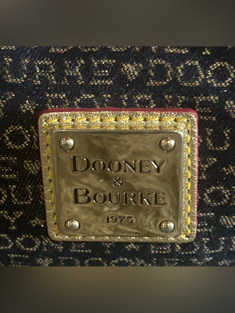 Vintage Dooney & Bourke Denim & Metallic Trim “Chiara" Tote Bag - Picture 3 of 14